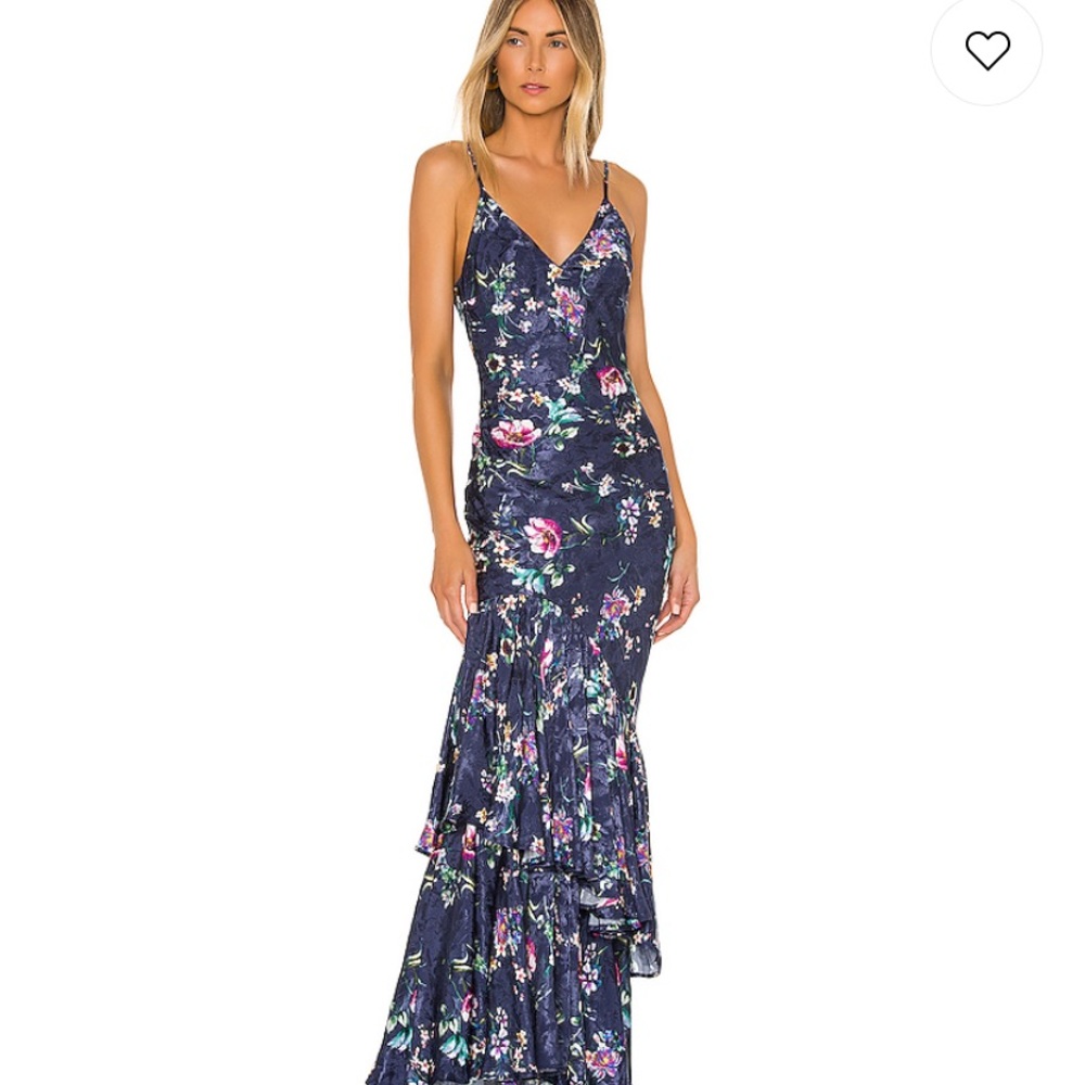 X REVOLVE Tania Slip Dress in Navy Floral Multi